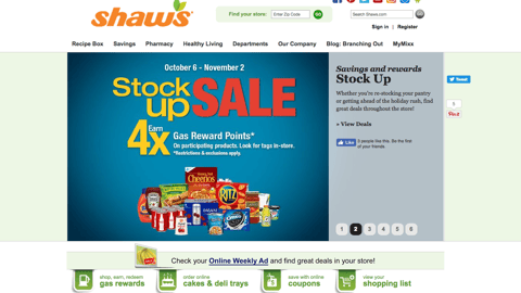 Shaws 'Stock Up Sale' Carousel Ad